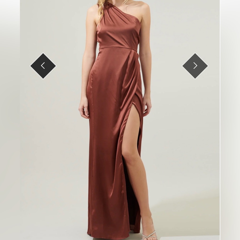 Prestige One Shoulder Asymmetrical Maxi Dress